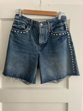 Reformation Raye Studded Denim Shorts